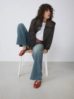 Next Forever Comfort® Tie Up Round Toe Ballet Flats Red Online