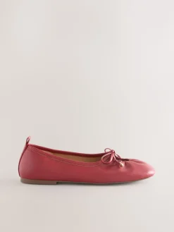 Next Forever Comfort® Tie Up Round Toe Ballet Flats Red Online
