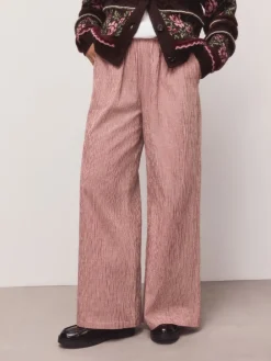 Next Gingham Wide Leg Trousers Red Online