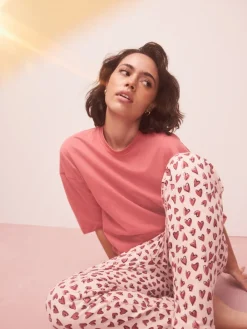 Next Red Heart Short Sleeve Pyjamas Hot