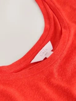 Next Jersey T-Shirt Dress With Linen Red New