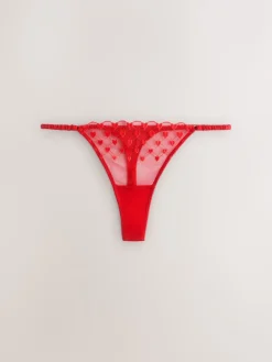 Next Red Premium Swiss Heart Embroidery Thong Online