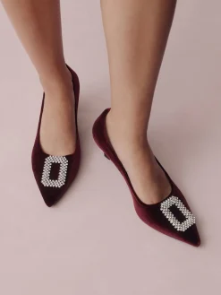 Next Red Velvet Forever Comfort Jewel Trim Pointed Court Heels Clearance