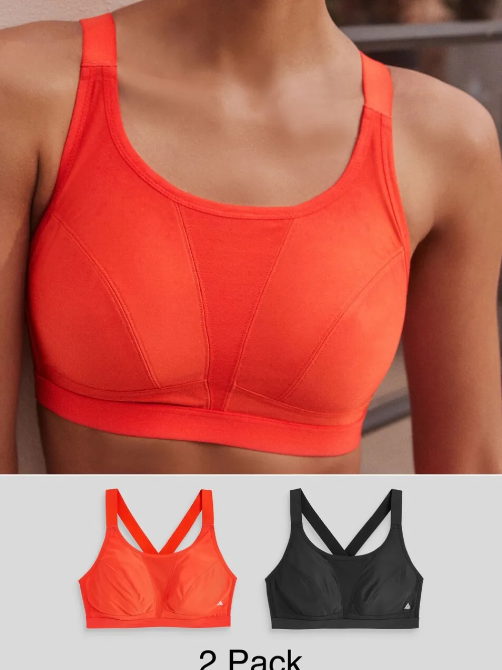 Next Red/Black Active Sports High Impact Dry Tech Crop Tops 2 Pack Best