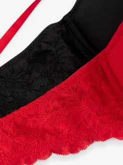 Next Push Up Pad Plunge A-E Smoothing T-Shirt Bras 2 Pack Red/Black