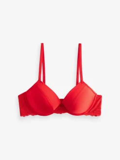 Next Push Up Pad Plunge A-E Smoothing T-Shirt Bras 2 Pack Red/Black