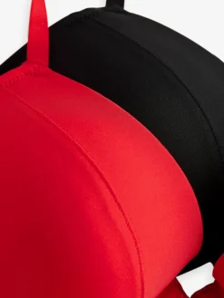 Next Push Up Pad Plunge A-E Smoothing T-Shirt Bras 2 Pack Red/Black