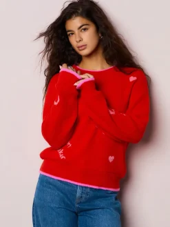Next Red/Pink Cosy Embroidered Valentines Jumper Hot