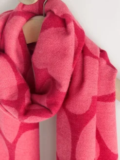 Next Red/Pink Heart Print Midweight Scarf