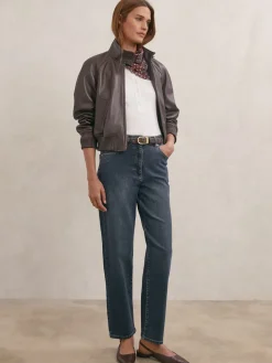 Reiss Antique Mid Blue Selin Mid-Rise Straight-Leg Jeans Sale