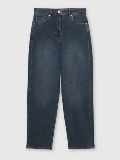 Reiss Antique Mid Blue Selin Mid-Rise Straight-Leg Jeans Sale