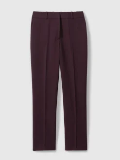 Reiss Gabi Petite Slim-Fit Suit Trousers Berry