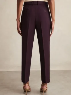 Reiss Gabi Petite Slim-Fit Suit Trousers Berry