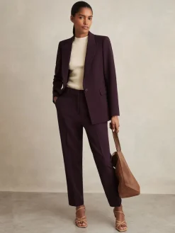 Reiss Gabi Petite Tailored Single Breasted Suit Blazer Berry Online