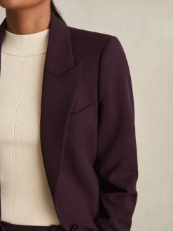 Reiss Gabi Petite Tailored Single Breasted Suit Blazer Berry Online