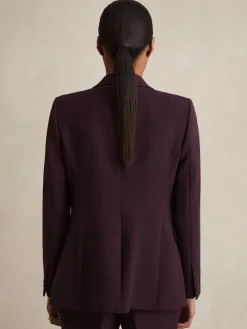 Reiss Gabi Petite Tailored Single Breasted Suit Blazer Berry Online