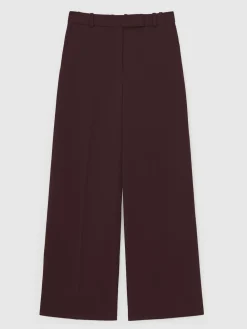 Reiss Gabi Wide-Leg Suit Trousers Berry New