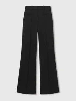 Reiss Claude High Rise Flared Trousers Black Outlet