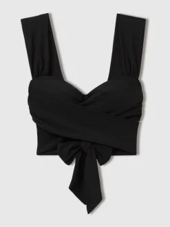 Reiss Black Cristina Wrap Design Bikini Top Discount