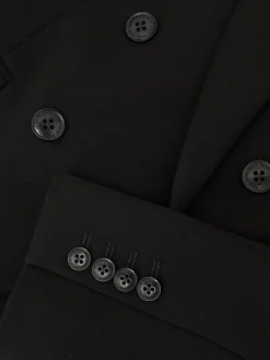 Reiss Gabi Petite Double-Breasted Suit Blazer Black Hot