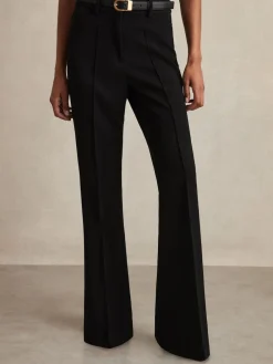 Reiss Gabi Petite Flared Suit Trousers Black Sale