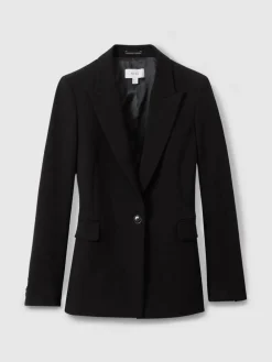 Reiss Gabi Petite Tailored Single Breasted Suit Blazer Black Best