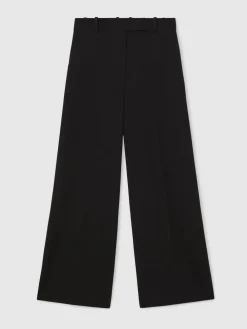 Reiss Gabi Petite Wide-Leg Suit Trousers Black New