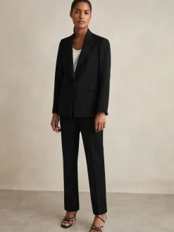 Reiss Gabi Tailored Single Breasted Suit Blazer Black Best