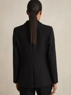 Reiss Gabi Tailored Single Breasted Suit Blazer Black Best