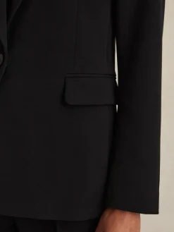 Reiss Gabi Tailored Single Breasted Suit Blazer Black Best