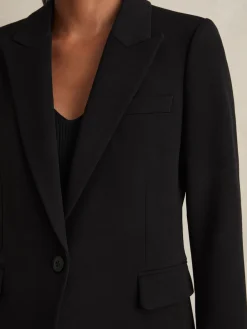 Reiss Gabi Tailored Single Breasted Suit Blazer Black Best