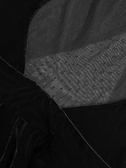 Reiss Black Karolina Velvet Sheer-Panel Wide-Leg Jumpsuit Outlet