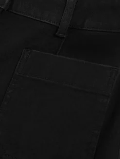 Reiss Black Sakura Petite Patch-Pocket Flared Jeans Hot