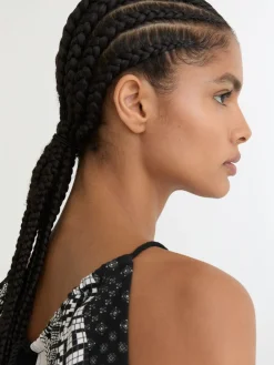 Reiss Black/Ivory Inara Scarf-Print Wide-Leg Jumpsuit