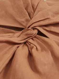 Reiss Brown Bay Linen Halterneck Cut Out Playsuit Discount