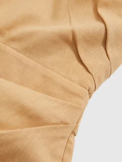 Reiss Camel Pia Lyocell Cotton Halter Skort Playsuit Clearance