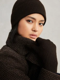 Reiss Filipa Wool-Blend Tipped Beanie Chocolate