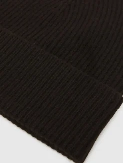Reiss Filipa Wool-Blend Tipped Beanie Chocolate