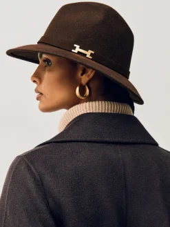 Reiss Holly Wool Fedora Chocolate