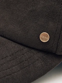 Reiss Chocolate Nicky Faux Suede Baseball-Style Cap Online