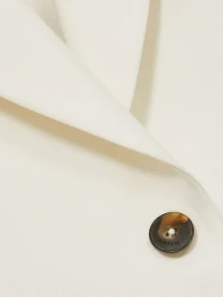 Reiss Cream Millie Petite Single-Breasted Peak-Lapel Tailored Blazer Clearance