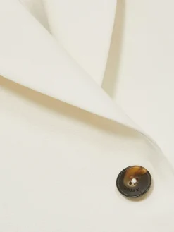 Reiss Cream Millie Single-Breasted Peak-Lapel Tailored Blazer Clearance