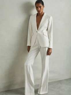 Reiss Cream Millie Tailored Single Breasted Suit Blazer