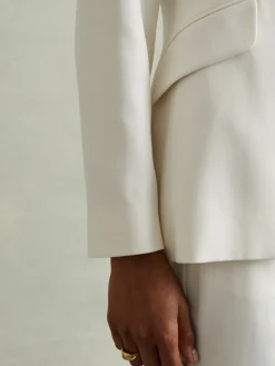 Reiss Cream Millie Tailored Single Breasted Suit Blazer