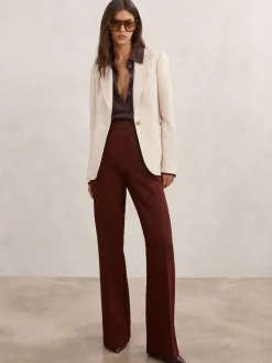 Reiss Cream Soren Wool-Blend Single-Breasted Blazer Outlet