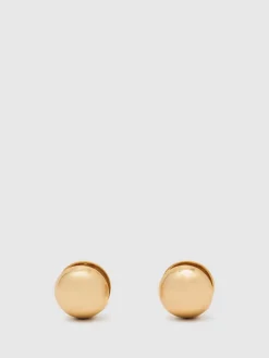 Reiss Pollie Polished Ball Huggie Earrings Gold Outlet