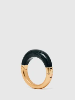 Reiss Gold Salma Tone Scoop Enamel Hinged Bangle Outlet