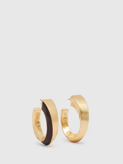 Reiss Gold Thalia Tone Twist Enamel Hoop Earrings Best