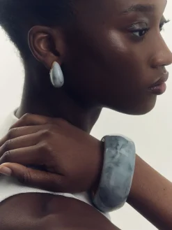 Reiss Gold Tone Ciara Curve Marble Bangle Best