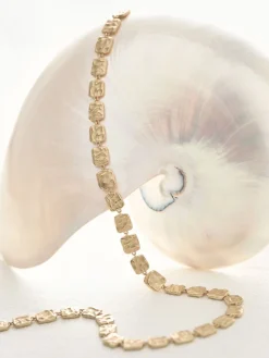 Reiss Gold Tone Mila Molten Square Necklace Discount